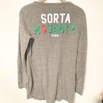 PINK - Victoria's Secret Victoria’s Secret Pink Small Sorta Nice Naughty Gray Christmas Thermal Sleep Tee Photo 4