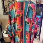 Crazy Train reversible, poncho style tunic top. Sarape, flowers and Leopard Photo 4