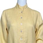 Chico's  Jacket Women Small Light Yellow Linen‎ Neutral Boho Bohemian Lagenlook Photo 4