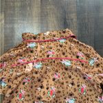 Plush Leopard Floral Satin Pajama Set with Shorts & Eye Mask Size XS Brown Photo 7