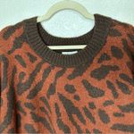 Ava & Viv NWT Brown Animal Print Crewneck Pull Over Sweater Photo 4