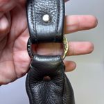 The Sak  Black Gray Leather Shoulder Strap Purse Pink Label Silver Hardwa… Photo 2