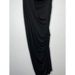 Michelle Jonas Grecian Twist Dress Large L Black Midi Ruched Travel Photo 6