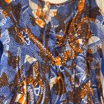 Maeve Anthropologie  Blue and Orange Silk Sleeveless Dress Photo 2