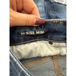 American Eagle Hi Rise Mini Denim Skirt Distressed Frayed Hem Blue Size 2 Photo 3