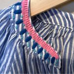 Lilly Pulitzer  Taelynn Oxford Blue White Stripe Embroidered Long Sleeve XS Photo 3