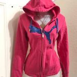 Puma 2000s Y2K Deadstock Pink Zip up fitted jacket hoodie large blue logo w/pockets Size M-measurements in pics Great condition Photo 0