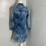 Thrill Blue Denim Long Sleeve Dress Photo 4