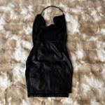 Black Faux Leather Mini Dress Size XS Photo 3