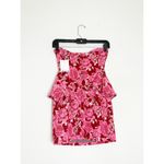 ZARA NWT  Rose Floral Jacquard Peplum Mini Dress Size Medium Rhinestone Strapless Photo 12