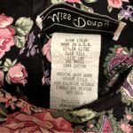 Vintage 80s 90s Miss Dorby Floral Tiered Dress Black Pink Shoulderpads 10P small Photo 9