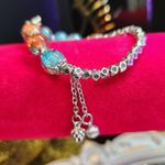 Anthropologie New Glass Bead Orange Blue Bracelet (Unbranded) Photo 2