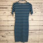 LuLaRoe ‎ blue striped Julia dress Photo 4