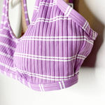 Madewell  Playa Nantucket Purple Striped Bathing Suit Top Large Photo 3
