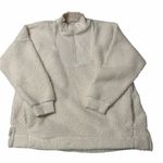 Aerie  Woman’s Dream Sherpa Quarter Zip Cream Sweatshirt: Pockets; size Large Photo 3