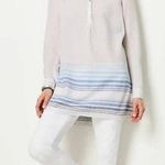 J.Jill White and Blue Striped Linen Tunic Size Large Petite Photo 0