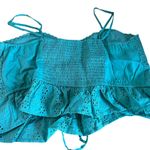 Wild Fable  Women's Aqua Green Lace-Up Peplum Tank Top - Size Large - NWT Photo 4