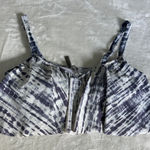 Torrid  Blue and White Tie-Dye Strappy Bikini Top Photo 0
