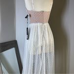 White Fox Boutique sheer Polka Dot maxi Dress in cream and White Photo 5