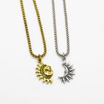 Boho Sun and Moon Friendship Necklaces Gold Photo 4