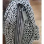 Beige Woven Crochet Tote Bag Shoulder Strap Boho‎ Minimalist Green Photo 2