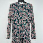 AFRM Floral Print Maxi Dress Long Sleeve Wrap Medium Boho Sheer Wedding Guest Green Photo 10