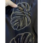 Tommy Bahama  Navy Blue Zip Jacket Embroidered Leaf Women Sz S Tropical Vacation Photo 2