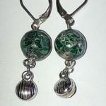 Semi Precious Green Sea Sediment? Chrysocolla? Beaded Boho Earrings Photo 5