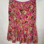 Sigrid Olsen Pink Orange Floral Flounce Midi Skirt Y2k Sz 6 Petite Photo 1