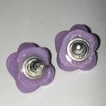 Lavender Floral Stud Earrings Purple Photo 2