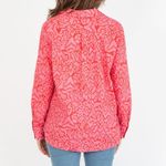 Vilagallo Women's Gaby Ikat Long Sleeve Blouse Pink Shirt Sz 42 / US 10 L Photo 3