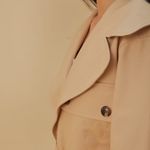 Farm Rio Ran Nude Cotton Pocket Trench Coat Photo 14