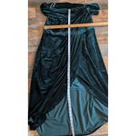Lulus 3X Emerald Green Velvet Cowl Neck Off-Shoulder Draped Maxi Gown Photo 4