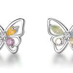 Multicolor Butterfly Earrings Pink Photo 0
