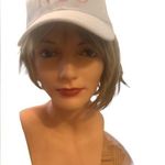 NYC Baseball Cap Embroidered White Pink Hook Loop Adjustable Back OS Casual Photo 0