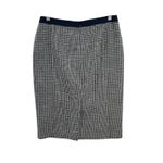 Boden British Tweed Pencil Skirt Houndstooth Plaid Navy Blue‎ Size US 6R Blue Photo 5