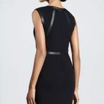 Lafayette 148 New York Overlook Black Leather Trim Dress Career Business size 4 Photo 1