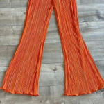 Showpo Beca Plisse Pants Flared Pleated Bright Orange Sz 4 Photo 4