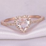 Heart ring 6 rose gold cubic zirconia stone love jewelry Photo 1