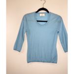 Allude Womens Sweater Blue Crewneck Cashmere Knit 3/4 Sleeve Pullover Jumper XS Photo 4