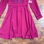Modcloth  • Pretty Performative Dress chiffon fit & flare maroon embroidered folk Photo 7