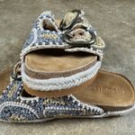 House of Harlow 1960 Women’s 7.5 Beaded Slide Buckle Sandals Rope Espadrille Brown Photo 7