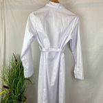 100% Cotton Long Sleeve Button Front Open Skirt Midi Prairie Shirt Dress XL White Photo 1