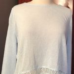 Divided ๐NWOT๐ : Powder Blue Knit Long Sleeve Top with Crochet Trim Photo 2