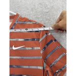 Nike  Women's Athletic Top V Neck Short Sleeve Striped Size Medium Burnt Orange Photo 7
