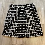 Banana Republic Black and White Geometric Print Pleated Elastic Waist Skirt Photo 8
