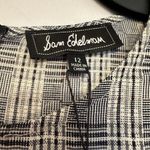 Sam Edelman Women's Size 12 Black White Plaid Long Sleeve Tie Front Midi Dress Photo 4