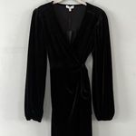 Gianni Bini NWT  Leighton Black Velvet Long Sleeve Wrap Mini Dress Photo 1
