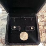 Natural Diamond Stud Earrings .30 Carat TW 14K White Gold Setting EUC Silver Photo 3