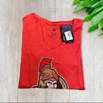 Adidas Ottawa Senators Women's Distressed Logo V-Neck T-Shirt in Red 2XL Photo 3